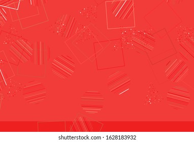 Light Red vector background with polygonal style with circles. Abstract illustration with colorful dots, lines, cubes. Smart design for your adverts.