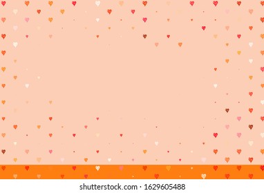 Light Red vector background with Shining hearts. Beautiful abstract hearts on colorful gradient background. Pattern for valentine's ad, booklets.