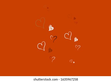 Light Red vector background with Shining hearts. Illustration with shapes of gradient hearts on blur backdrop. Design for a business advert of anniversary.