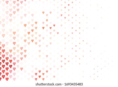 Light Red vector background with Shining hearts. Smart illustration with gradient hearts in valentine style. Pattern for marriage gifts, congratulations.