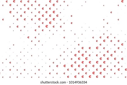 Light Red vector background with signs of Euro. Abstract illustration with colored financial digital symbols. Smart design for your business advert of economic, wealth.