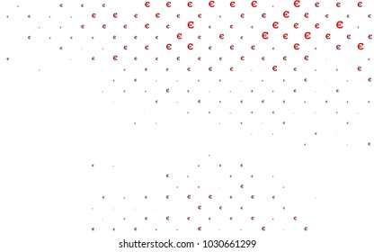 Light Red vector background with signs of Euro. Shining colored illustration with Euro signs, EUR. Template can be used as a background for ads of markets, loans.