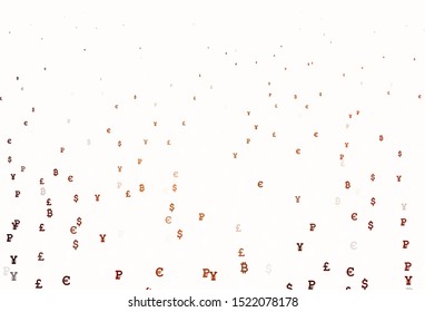 Light Red vector background with signs of currency. Colored symbols of currency on white background. Pattern for financial, investment websites.