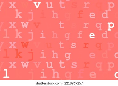 Light red vector background with signs of alphabet. Shining colorful illustration with isolated letters. The pattern can be used for school, grammar websites.