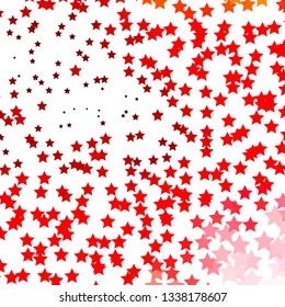 Light Red vector background with small and big stars. Modern geometric abstract illustration with stars. Theme for cell phones.