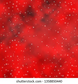 Light Red vector background with small and big stars. Shining colorful illustration with small and big stars. Best design for your ad, poster, banner.