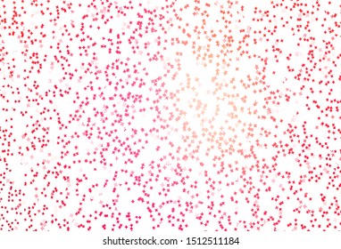 Light Red vector background with small and big stars. Shining colored illustration with stars. Pattern for futuristic ad, booklets.