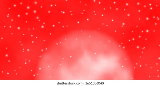 Light Red vector background with small and big stars. Decorative illustration with stars on abstract template. Pattern for websites, landing pages.