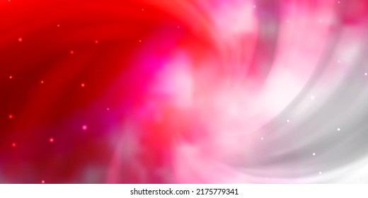 Light Red vector background with small and big stars. Colorful illustration with abstract gradient stars. Best design for your ad, poster, banner.
