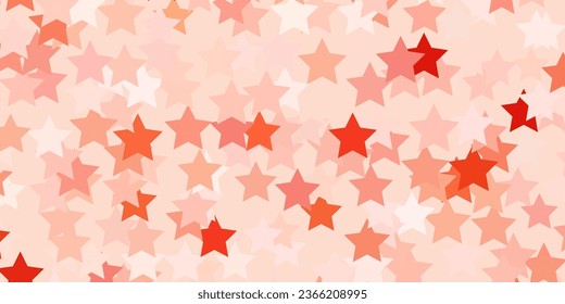 Light Red vector background with small and big stars. Decorative illustration with stars on abstract template. Pattern for websites, landing pages.