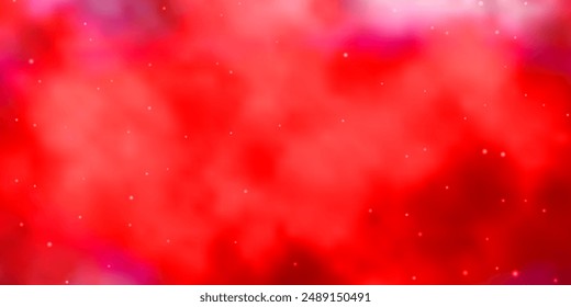 Light Red vector background with small and big stars. Modern geometric abstract illustration with stars. Pattern for new year ad, booklets.