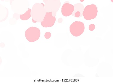 Light Red vector background with spots. Glitter abstract illustration with blurred drops of rain. Design for poster, banner of websites.