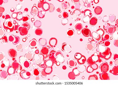 Light Red vector background with spots. Blurred decorative design in abstract style with bubbles. Design for poster, banner of websites.