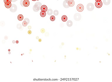 Light Red vector background with spots. Glitter abstract illustration with blurred drops of rain. Design for poster, banner of websites.