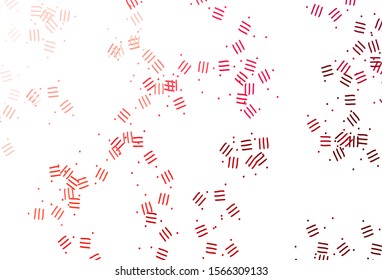 Light Red vector background with straight lines, dots. Lines on blurred abstract background with gradient. Pattern for ad, booklets, leaflets.