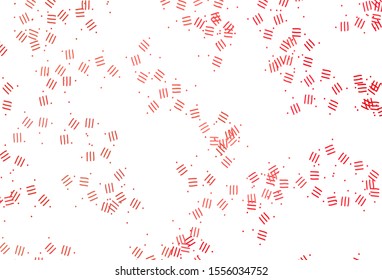 Light Red vector background with stright stripes, dots. Colorful shining illustration with lines on abstract template. Pattern for ad, booklets, leaflets.