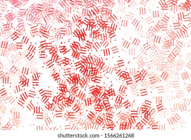 Light Red vector background with stright stripes, dots. Colorful shining illustration with lines on abstract template. Best design for your ad, poster, banner.