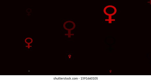 Light Red vector background with woman symbols. Simple design in abstract style with women’s rights activism. Base for your app design.