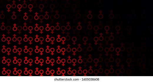 Light Red vector background with woman symbols. Colorful feminism symbols with a gradient in modern style. Simple design for your web site.