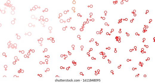 Light Red vector background with woman symbols. Simple design in abstract style with women’s rights activism. Best design to show the power of women.
