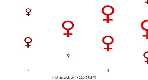 Light Red vector background with woman symbols. Simple design in abstract style with women’s rights activism. Base for your app design.