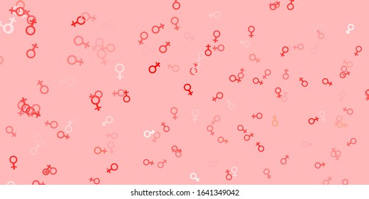 Light Red vector background with woman symbols. Simple design in abstract style with women’s rights activism. Best design to show the power of women.