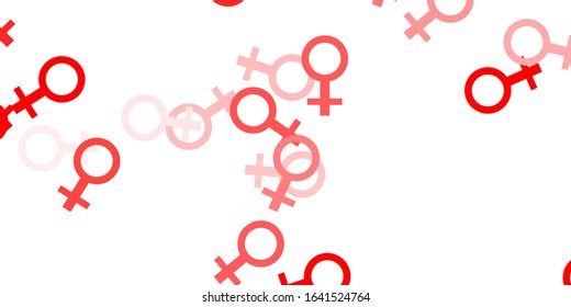 Light Red vector background with woman symbols. Colorful feminism symbols with a gradient in modern style. Simple design for your web site.