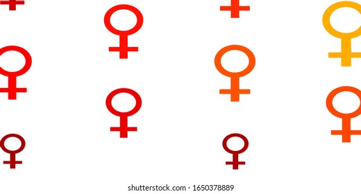 Light Red vector background with woman symbols. Colorful feminism symbols with a gradient in modern style. New design for your web apps.