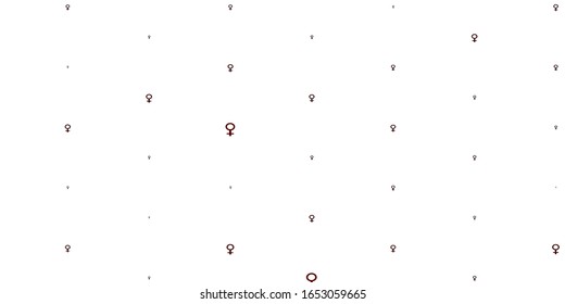 Fondo vectorial rojo claro con símbolos femeninos. Ilustración colorida con formas de feminismo degradado. Nuevo lado para tu diseño.