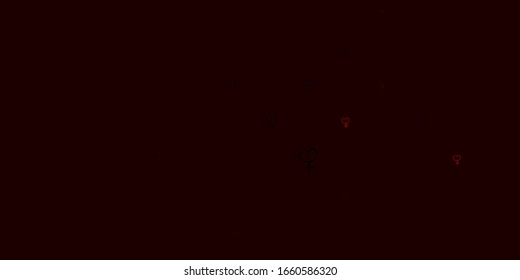 Light Red vector background with woman symbols. Colorful feminism symbols with a gradient in modern style. Background for International Women’s Day.