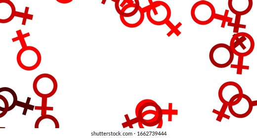 Light Red vector background with woman symbols. Colorful feminism symbols with a gradient in modern style. Simple design for your web site.