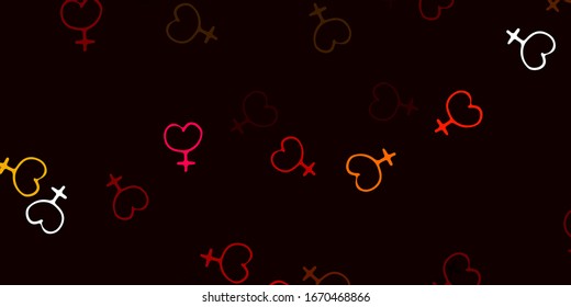 Light Red vector background with woman symbols. Colorful illustration with gradient feminism shapes. Elegant design for wallpapers.