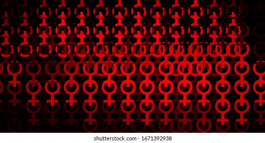 Light Red vector background with woman symbols. Simple design in abstract style with women’s rights activism. Design for International Women’s Day.