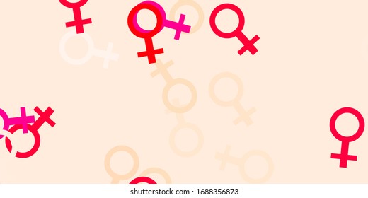 Light Red vector background with woman symbols. Abstract illustration with a depiction of women's power. Simple design for your web site.