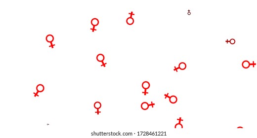 Light Red vector background with woman symbols. Abstract illustration with a depiction of women's power. Best design to show the power of women.