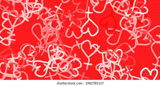 Light Red vector background with woman symbols. Illustration with signs of women's strength and power. Elegant design for wallpapers.
