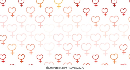 Light Red vector background with woman symbols. Illustration with signs of women's strength and power. Simple design for your web site.