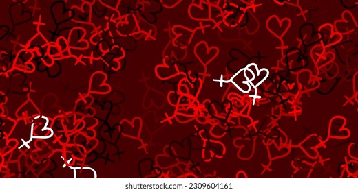 Light Red vector background with woman symbols. Colorful feminism symbols with a gradient in modern style. Elegant design for wallpapers.