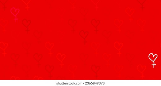 Light Red vector background with woman symbols. Abstract illustration with a depiction of women power. Best design to show the power of women.