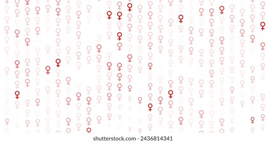 Light Red vector background with woman symbols. Abstract illustration with a depiction of women power. Design for International Women Day.
