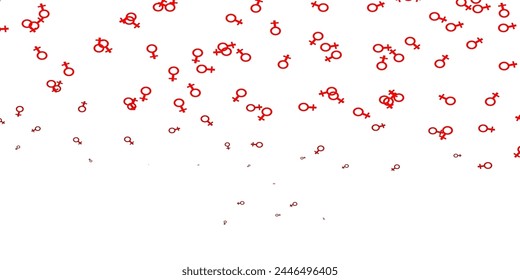 Light Red vector background with woman symbols. Colorful feminism symbols with a gradient in modern style. New side for your design.