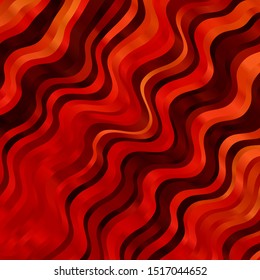 Light Red vector background with wry lines. Bright illustration with gradient circular arcs. Template for your UI design.