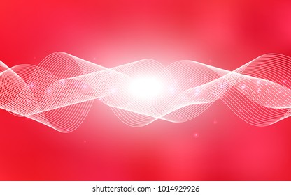 Light Red vector background with xmas confetti. Decorative shining illustration with ribbons on abstract template. The pattern can be used for new year ad, booklets.