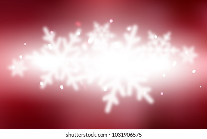 Light Red vector background with xmas snowflakes. Modern geometrical abstract illustration with crystals of ice. The template can be used as a new year background.