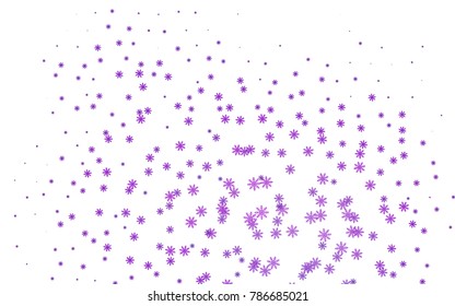 Light Red vector background with xmas snowflakes. Shining colored illustration with snow in christmas style. New year design for your ad, poster, banner.