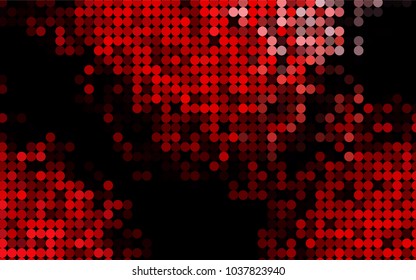 Light Red vector banner with circles, spheres. Abstract spots. Background of Art bubbles in halftone style with colored gradient.