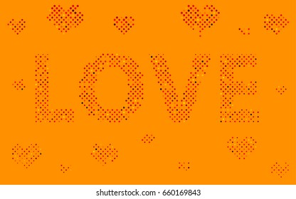 Light Red vector banner with circles, spheres. Abstract spots. Background of Art bubbles in halftone style with colored gradient.