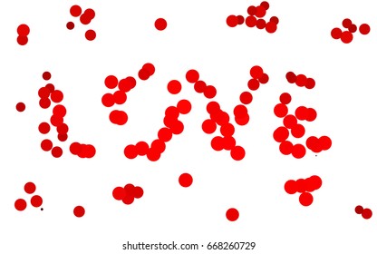 Light Red vector banner with circles, spheres. Abstract spots. Background of Art bubbles in halftone style with colored gradient.