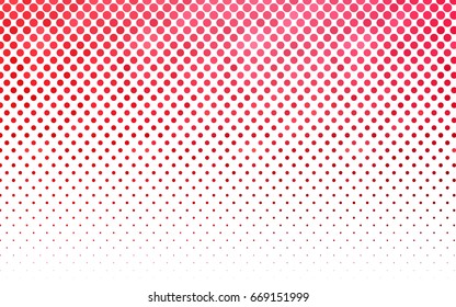 Light Red vector banner with circles, spheres. Abstract spots. Background of Art bubbles in halftone style with colored gradient.