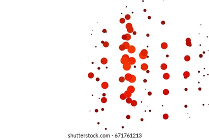 Light Red vector banner with circles, spheres. Abstract spots. Background of Art bubbles in halftone style with colored gradient.